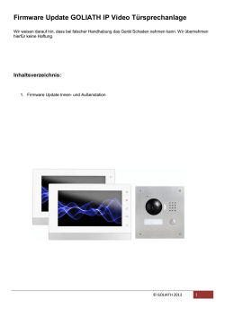 Firmware Update GOLIATH IP Video T&uuml;rsprechanlage