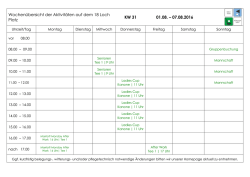 Wochenübersicht der Aktivitäten auf dem 18 Loch Platz KW 31 01.08.