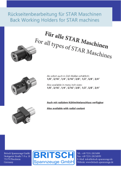 For all types of STAR Maschines Für alle STAR Maschinen