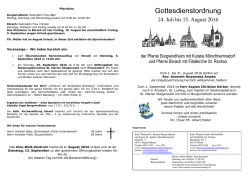 Gottesdienstordnung Gottesdienstordnung