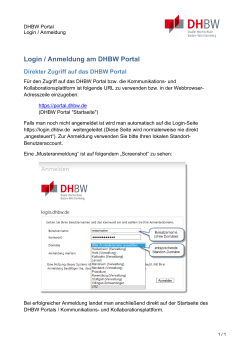 DHBW Portal: Login / Anmeldung