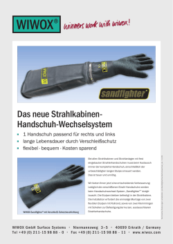 Das neue Strahlkabinen- Handschuh