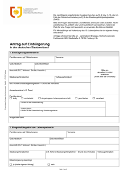 Antrag auf Einbürgerung - Breisgau