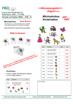 Milchzahnbox Kindertattoo - Prodent Dentalbedarf GmbH