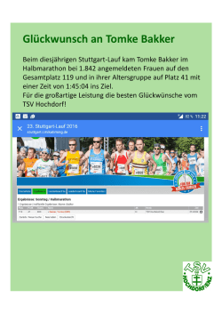 Gl&uuml;ckwunsch an Tomke Bakker