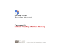 Gemeinde Ettingen Quartierplanung „in corpore“ Planungsbericht