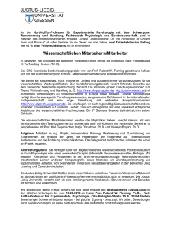 Wissenschaftlichen Mitarbeiterin/Mitarbeiter - Justus