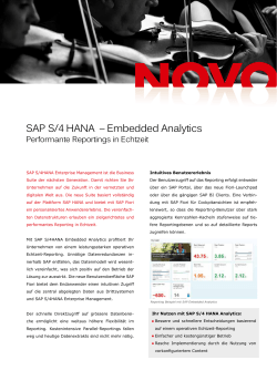 SAP S/4 HANA – Embedded Analytics
