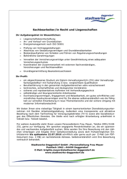 Sachbearbeiter/in Recht und Liegenschaften