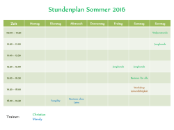 Stundenplan Sommer 2016