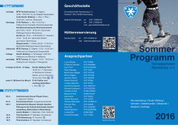 Sommer Programm 2016 - Schneelaufverein Ravensburg eV