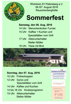 Sommerfest_2016 - Rhönklub Zweigverein Petersberg eV