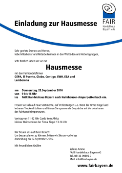 Hausmesse Sept 2016 - FAIR Handelshaus Bayern eG