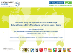 Die Bedeutung der Agenda 2030 für nachhaltige