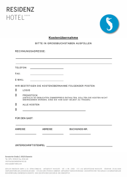 Kostenübernahme - Residenz Hotel Chemnitz