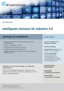 Intelligente Sensoren f&uuml;r Industrie 4.0