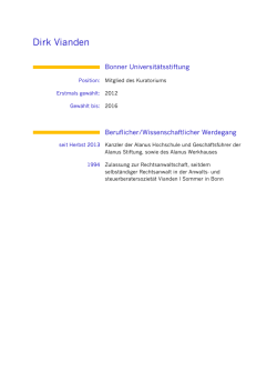 Dirk Vianden - Bonner Universit&auml;tsstiftung