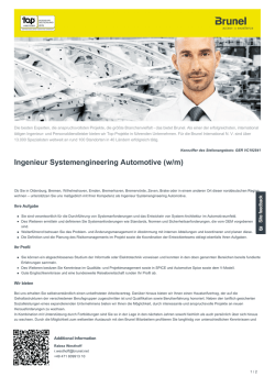Ingenieur Systemengineering Automotive Job in