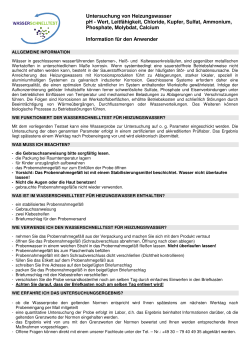 Information Heizungswasser Schnelltest