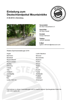 Einladung zum Deutschlandpokal Mountainbike