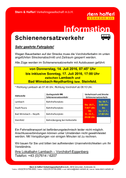 Information Schienenersatzverkehr