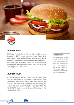 burger king® burger king - Luzerner Raststätten AG