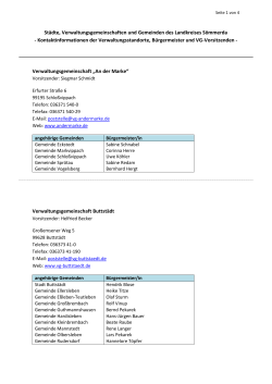 Gemeindeliste - Landkreis Sömmerda