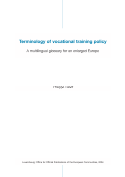 Terminology of vocational training policy