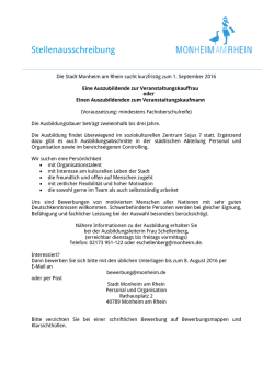 Stellenausschreibung - Stadt Monheim am Rhein