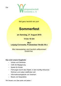 Sommerfest 27.08.2016 Wohngemeinschaft Connewitz