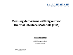 Messung der Wärmeleitfähigkeit von Thermal Interface Materials (TIM)