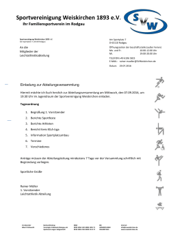 Einladung zur Abteilungsversammlung der Leichtathleten, am 07.09