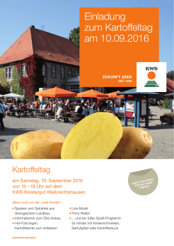 Einladung zum Kartoffeltag am 10.09.2016