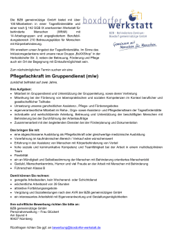 Ihre Aufgaben - Boxdorfer Werkstatt