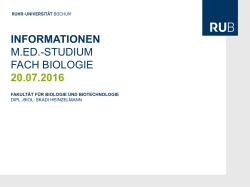 Infoveranstaltung zum M.Ed.-Studiengang, GPO
