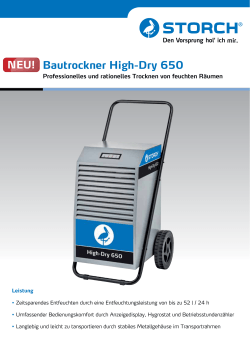 NEU! Bautrockner High-Dry 650