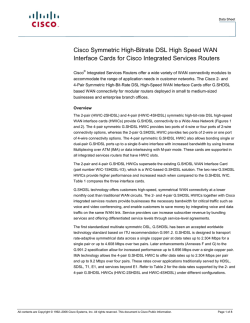 Cisco Symmetric High-Bitrate DSL High Speed WAN