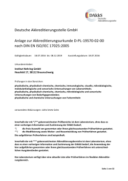 Deutsche Akkreditierungsstelle GmbH Anlage zur