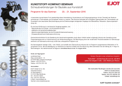 Programm KUNSTSTOFF-KOMPAKT-SEMINAR - Industrie