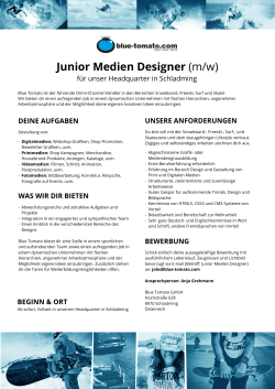 Junior Medien Designer (m/w)