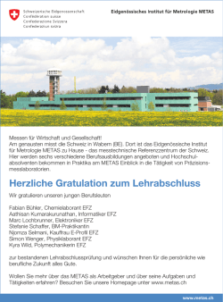 Herzliche Gratulation zum Lehrabschluss