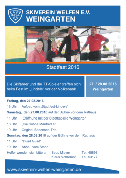 Stadtfest 2016 - Skiverein Welfen eV
