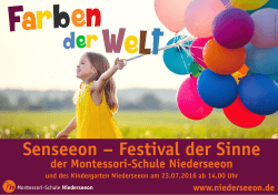 Senseeon – Festival der Sinne - Montessori Schule Niederseeon
