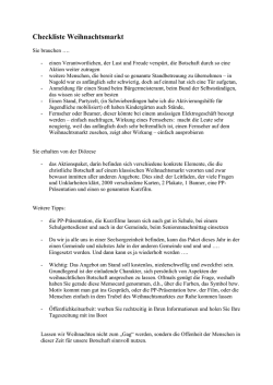 Checkliste Weihnachtsmarkt