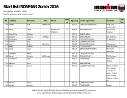 Start list IRONMAN Zurich 2016