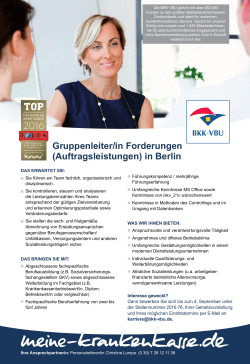 Gruppenleiter/in Forderungen