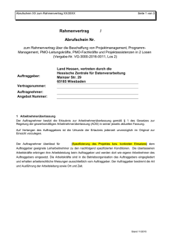 Rahmenvertrag / Abrufschein Nr.