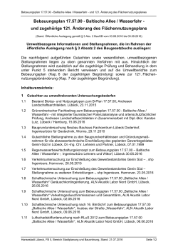 Liste der ausliegenden umweltbezogene Informationen und