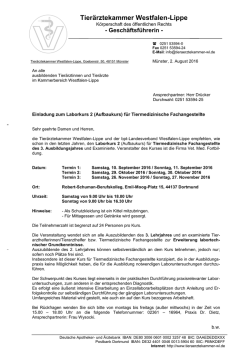 Einladung - Tierärztekammer Westfalen