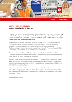 HIGHTECH-LAGER UND FUTURELAB engelbert strauss investiert
